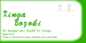 kinga bozoki business card
